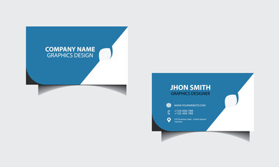 white and blue corporate business card design template