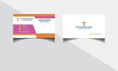 white orange & pink color personal business card design template