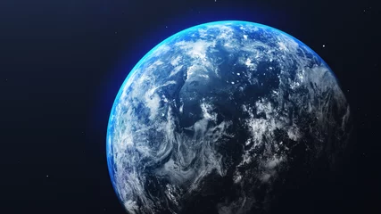 Tableaux ronds sur aluminium brossé Pleine Lune arbre Terre dans la vue de l& 39 espace avec un lever de soleil brillant sur fond d& 39 univers et de galaxie