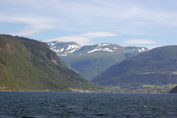 Sognefjord, Norway, Scandinavia. View from the board of Flam - Bergen ferry