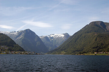 Sognefjord, Norway, Scandinavia. View from the board of Flam - Bergen ferry