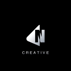 Obraz premium Monogram Abstract Techno Initial Letter N Logo icon vector design
