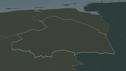 Drenthe, Netherlands - outlined. Administrative