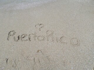 Puerto Rico in the sand