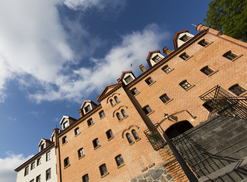 Ryn, Poland - July 12, 2012: Building of Hotel Zamek Mazury (Masuria Castle Hotel) in Ryn, Poland.
