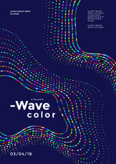 Abstract colorful mosaic wave. Poster design  with art pattern