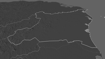 Atlántico Norte, Nicaragua - outlined. Bilevel