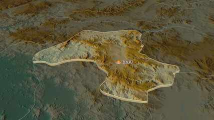 Estelí, Nicaragua - extruded with capital. Relief