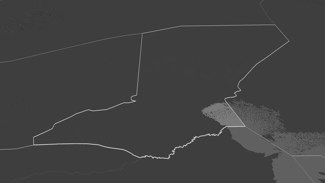 Diffa, Niger - outlined. Bilevel