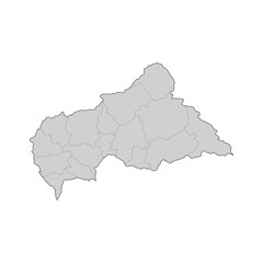 Fototapeta premium Map of Central African Republic divided to regions. Outline map. Vector illustration.