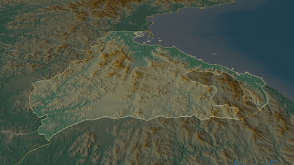 Kangwŏn-do, North Korea - outlined. Relief