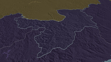 Ryanggang, North Korea - outlined. Administrative