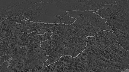 Ryanggang, North Korea - outlined. Bilevel