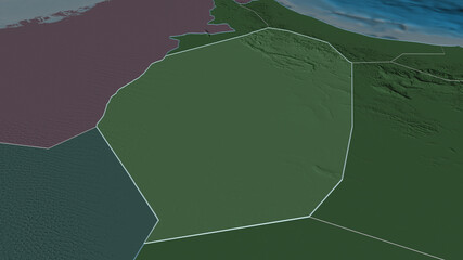 Al Dhahira, Oman - outlined. Administrative