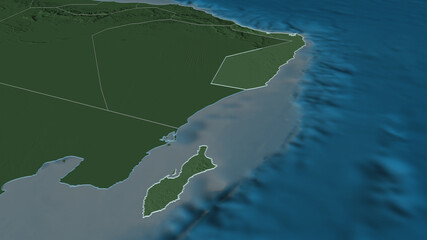 Ash Sharqiyah South, Oman - outlined. Administrative