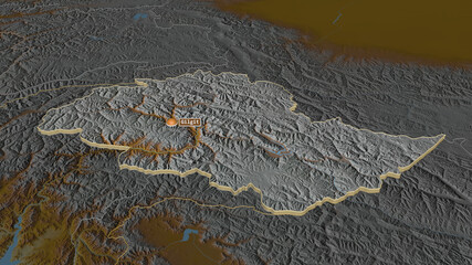 Northern Areas, Pakistan - extruded with capital. Relief