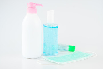 Alcohol gel and medical face mask