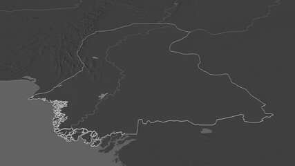 Sind, Pakistan - outlined. Bilevel