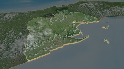 Panamá Oeste, Panama - extruded with capital. Satellite