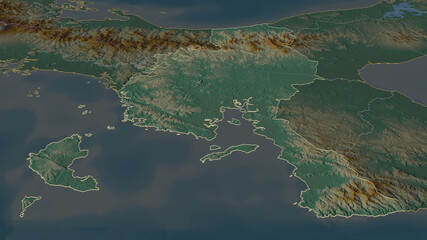 Veraguas, Panama - outlined. Relief