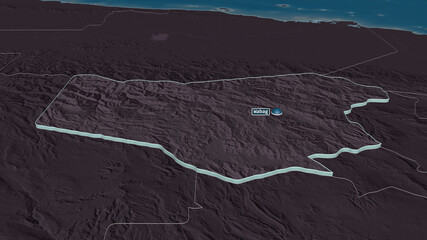 Enga, Papua New Guinea - extruded with capital. Administrative