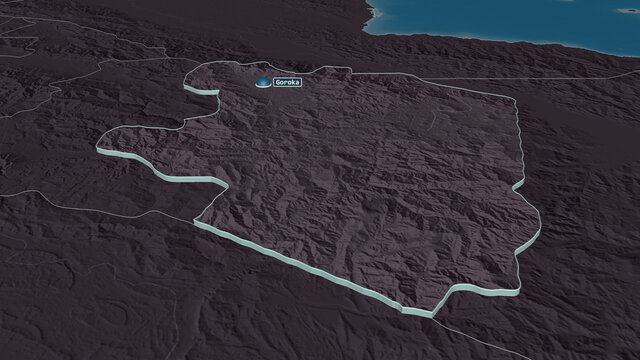 Eastern Highlands, Papua New Guinea - extruded with capital. Administrative