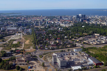 Fototapeta na wymiar View from the airliner of Tallinn