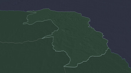 Amambay, Paraguay - outlined. Administrative
