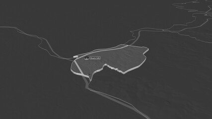 Asunción, Paraguay - extruded with capital. Bilevel