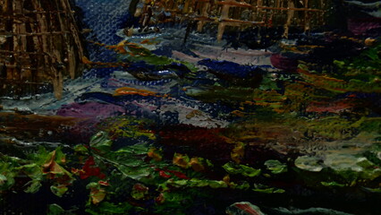 Art oil painting flower , abstract , design , background from thailand	