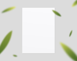Blank white paper mockup. Mockup of vertical paper. Vector template for branding identity. Realistic vector illustration.