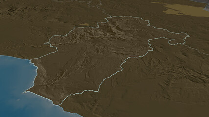 Moquegua, Peru - outlined. Administrative