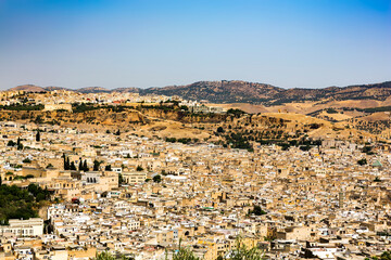 Fototapeta na wymiar panoramic view of fes, morocco