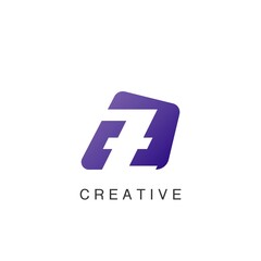 Abstract Techno Negative Space Initial Letter Z Logo icon