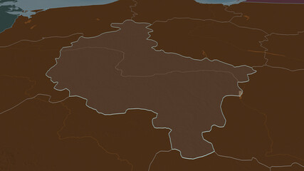 Fototapeta premium Greater Poland, Poland - outlined. Administrative