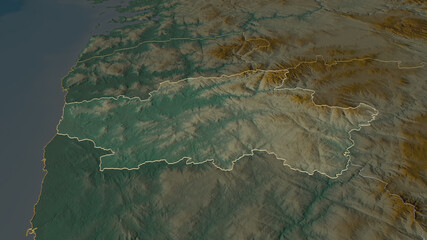 Braga, Portugal - outlined. Relief