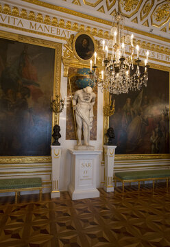 WARSAW, POLAND - MARCH 10, 2013: Interior of Warsaw Palace. The palace is a landmark monument and is a UNESCO World Heritage site in Poland.