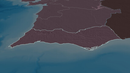 Faro, Portugal - outlined. Administrative