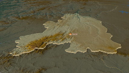 Guarda, Portugal - extruded with capital. Relief