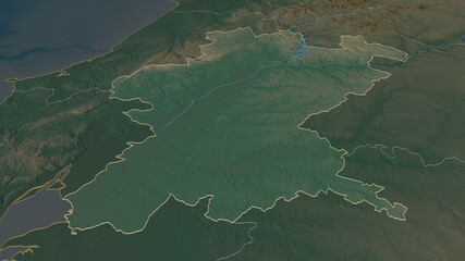 Santarém, Portugal - outlined. Relief