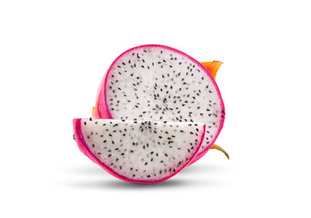 Dragon fruit, pitaya an isolated on white background with clipping path