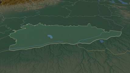 Călărași, Romania - outlined. Relief