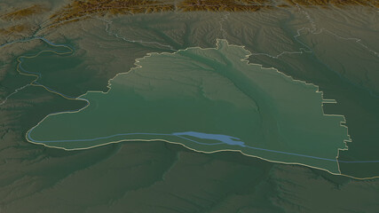 Dolj, Romania - outlined. Relief