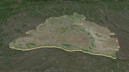 Dolj, Romania - extruded with capital. Satellite