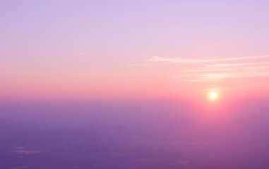 Sunset view landscape, pastel background