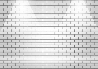 White brick wall is texture vector for use wallpaper. Abstract pattern light stonewall background.