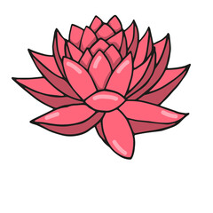 doodle style lotus flower spa