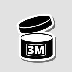 3 Month. Period after opening sticker icon isolated on gray background