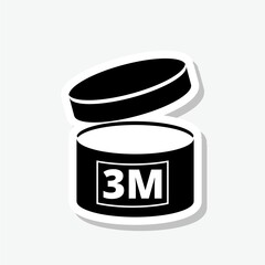 3 Month. Period after opening sticker icon isolated on gray background