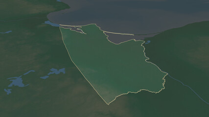 Kaliningrad, Russia - outlined. Relief